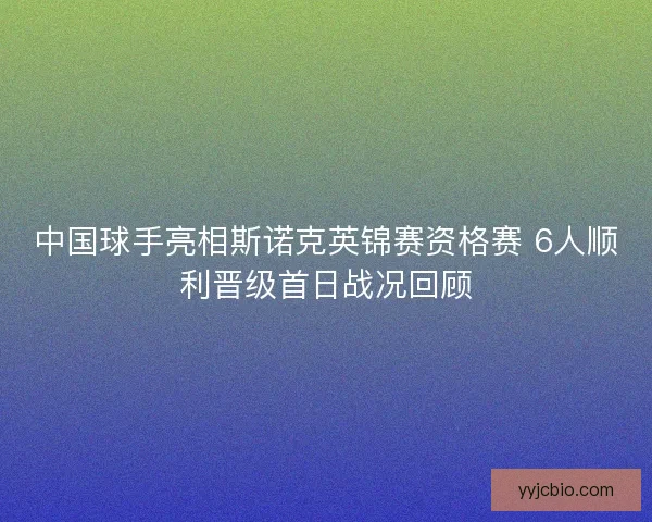 中国球手亮相斯诺克英锦赛资格赛 6人顺利晋级首日战况回顾